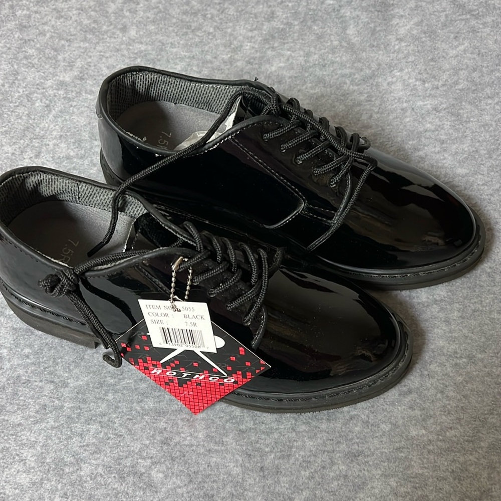 Military dress shoes. Size 7.5 mens & 9 women’s Rocco black lightweight Oxfords